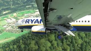 🔴Dangerous Circle to land Boeing 737800 RYANAIR in INNSBRUCK runway 08 [upl. by Eniamrehc]