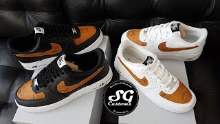 How to customize Nike Air Force 1 with MCM canvas  custom AF1 shoes [upl. by Shaddock716]