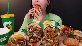 ASMR MUKBANG SUBWAY FOOD [upl. by Aihsened]