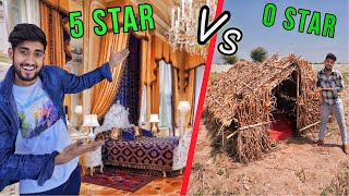 24 hours survival challenge in 5 star room vs 0 star room [upl. by Paola]