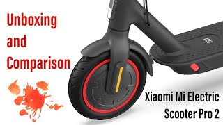 Xiaomi Mi Electric Scooter Pro 2  Unboxing and Comparison [upl. by Maure671]