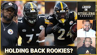 Steelers Holding Back Broderick Jones and Joey Porter Jr  Why Mike Tomlin Roasted a Good Question [upl. by Noreh]