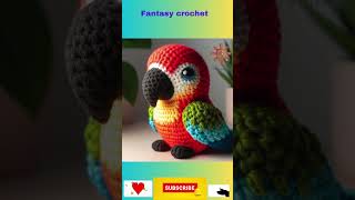 Colorful Wonder Crocheted Parrot from Tropical Forest crochet knitted cute artwork parropt [upl. by Nyloj]