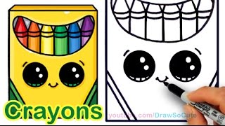 How to Draw a Crayon Box Cute and Easy step by step [upl. by Kovacs]