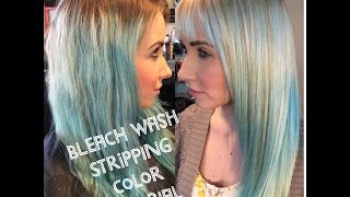 How to strip out Colored Hair Bleach Wash Tutorial PART 1 [upl. by Powel]