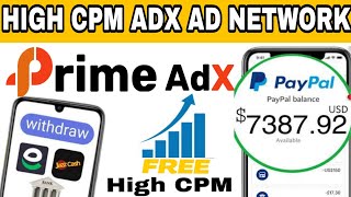 PrimeAdx High Cpm Adx Ad Network 💵 Google Adsense Alternative Easy Approved Trick  ads network [upl. by Boak9]