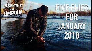 Trouts Fly Fishing Five Flies for January 2018 [upl. by Ardnak]