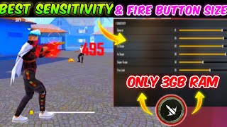 3 Gb Ram Best Sensitivity  For Free Fire  3 Gb Ram Best Fire Button Size  Auto Headshot Setting [upl. by Duj636]