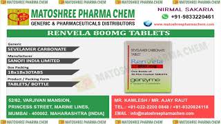 Renvela800MgTablets Leading Suppliers in India • Matoshree Pharma Chem [upl. by Noremmac392]