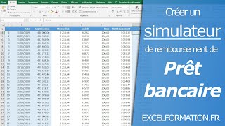 Comment créer un simulateur damortissement d’emprunt bancaire sur Excel remboursement de prêt [upl. by Annaeerb]