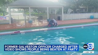 ExTexas police officer indicted months after video shows beating at childs birthday party [upl. by Eehsar61]