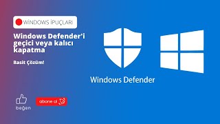 Windows Defenderi geçici veya kalıcı kapatma  basit çözüm Altyazılı Anlatım [upl. by Naerda]