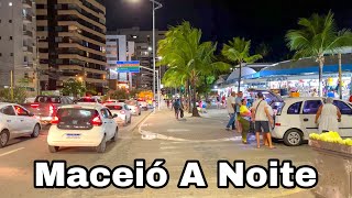 Maceió Alagoas A Noite Praia De Pajuçara E Praia De Ponta Verde [upl. by Cullin]