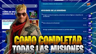 COMO COMPLETAR TODAS LAS MISIONES DE SALVAMENTO DE MISIONES DE LA SOCIEDAD FORTNITE [upl. by Trudi373]