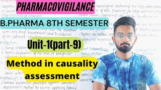 Causality assessment Pharmacovigilance Unit1part9 BPharma 8th semester [upl. by Hulbig]