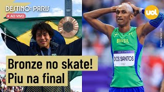 🔴 OLIMPÍADAS 2024 AUGUSTO AKIO É BRONZE NO SKATE PARK PIU AVANÇA À FINAL DOS 400M COM BARREIRAS [upl. by Niltiak]