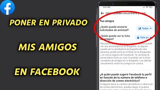 Cómo PONER EN PRIVADO MIS AMIGOS EN FACEBOOK  Facebook oculta la lista de amigos  Actualizado [upl. by Verdha]