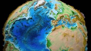 Earth 3D Relief x 100 Topography Bathymetry North [upl. by Anerul]