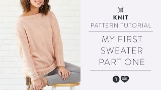 Lesson 1  My First Knitted Sweater Tutorial with Marly Bird [upl. by Stein]