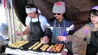 London Street Food Japanese Takoyaki Snack Cooked in Brick Lane [upl. by Mirella]