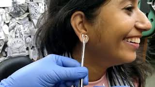 Ear Piercing  Ear Piercing in both ears with needle  Piercing Video  How to Ear Piercing [upl. by Llerreg971]