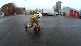 NFRS recruit training  Rolling out 70mm hose [upl. by Bazil863]