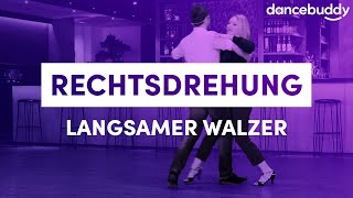 Hochzeitstanz lernen Grundschritt amp Rechtsdrehung im Langsamen Walzer FIGURENSNACK 9 [upl. by Nilyaj]