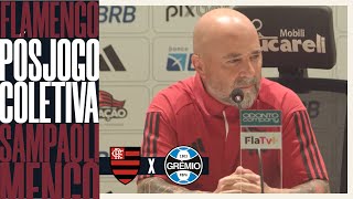 PÓSJOGO  FLAMENGO 3 X 0 GRÊMIO  COLETIVA SAMPAOLI [upl. by Ayerf820]