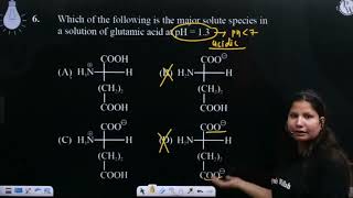 Which of the following is the major solute species in a solution of glutamic acid at pH  13 [upl. by Alleram]