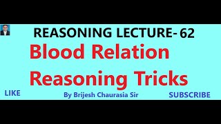 blood relation reasoning tricksblood relation reasoningblood relation tricksby brijesh sir [upl. by Nivram]