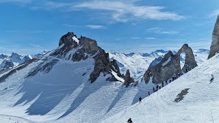 Tignes Le Lac to Tignes 1800 on bluebird day [upl. by Minica203]