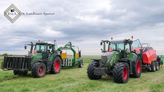 🍀 Pressing  Wrapping bales  Fendt 722  Kuhn LSB 870  Fendt 413  Mc Hale 988  Loonbedrijf Post [upl. by Allekim]