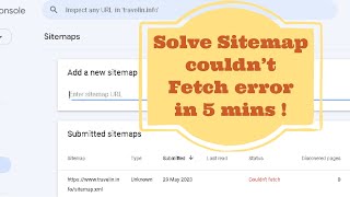 Solve sitemap couldnt fetch error in 5 mins [upl. by Aronoel534]