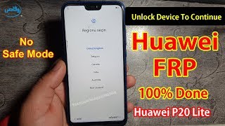 Unlock Device to Cuntinue 100 Done  Huawei P20 Lite AneLX2 FRPGoogle Bypass eft by Waqas Mobile [upl. by Suzette55]