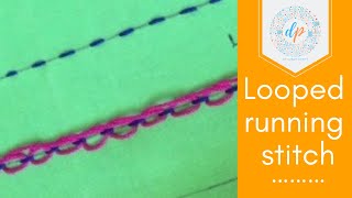 Looped running stitch hand embroidery [upl. by Euqinad]