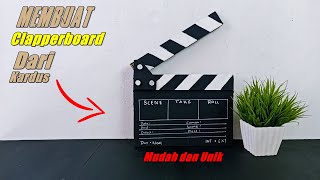 Cara Membuat Clapperboard Film Dari Kardus  Ide Kreatif Handmade [upl. by Aihtebat]