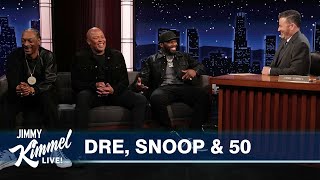 Jimmy Kimmel Interviews Dr Dre Snoop Dogg amp Curtis “50 Cent” Jackson [upl. by Gnap379]