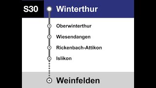 Thurbo Ansagen » S30 Winterthur — Weinfelden  SLBahnen [upl. by Yasmar]