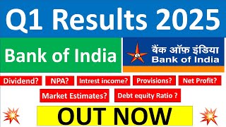 BANK OF INDIA Q1 results 2025  BOI results today  BANK OF INDIA Share News  BANK OF INDIA Share [upl. by Aracal]