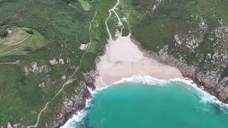 Maverick Journeys  Porthcruno Beach Cornwall and Beautiful Minack Theatre Green Water [upl. by Carri]