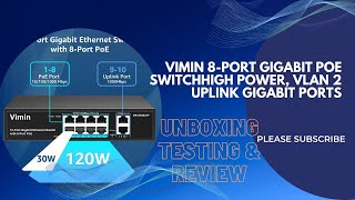 VIMIN 8Port Gigabit PoE Switch Unboxing Testing amp Review with High Power and VLAN Features [upl. by Marchall]