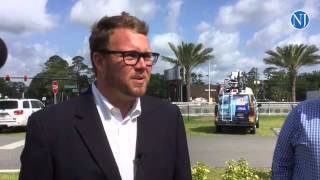 New Daytona International Speedway President Chip Wile meets the press outside the new grandstands [upl. by Diantha]