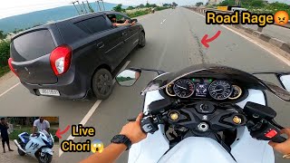 Hayabusa vs Idoit Car Driver 😡 iPhone Leke Bhag Gya 😡 [upl. by Merrile]