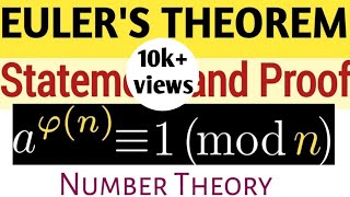 Eulers Theorem  Number TheoryProof of Eulers Theorem Ug Maths BSc mathsMSc Maths PD TUTORIAL [upl. by Cuthbert]