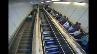 Escalator brake failure causes uncontrolled acceleration [upl. by Yelekreb]