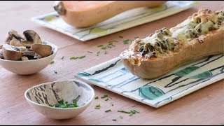 Recette en vidéo  Butternut farcie [upl. by Ahsiekan]