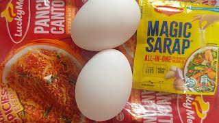 Fried pancit canton with egg  fried lucky me pancit canton  cooking  food  recipe  viral [upl. by Nnayhs]