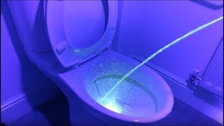 UV light shows the unseen splashes created by standing urination [upl. by Erda]