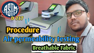 Air permeability testing procedure on method ASTM D 737 [upl. by Acyssej]