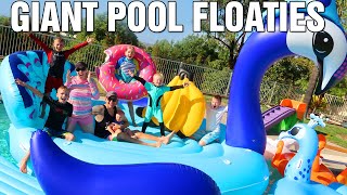 We Filled Our ENTIRE Pool with the Worlds Largest Pool Float [upl. by Eseekram517]